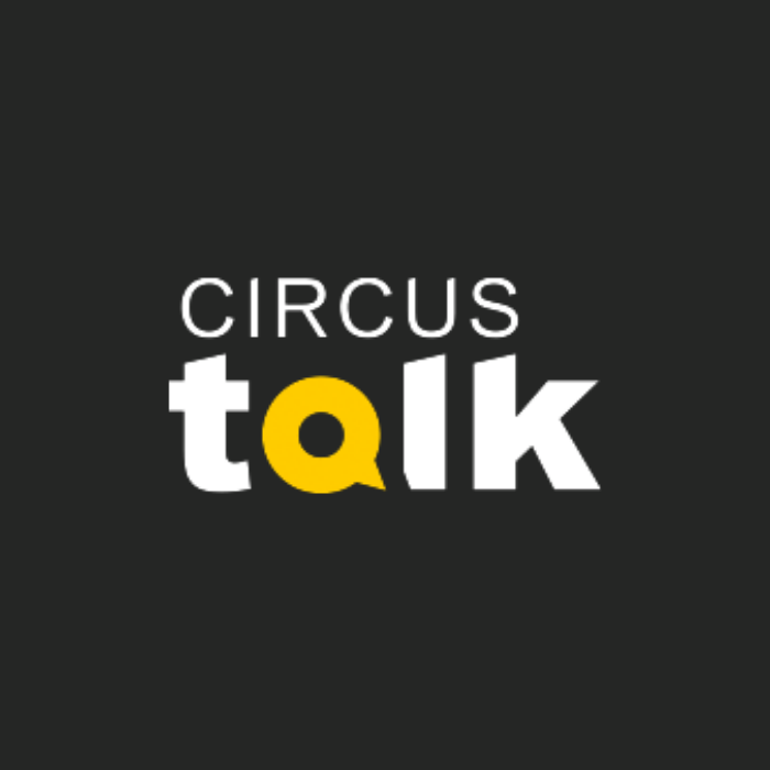 circus talk typed in white and yellow letters on a black background