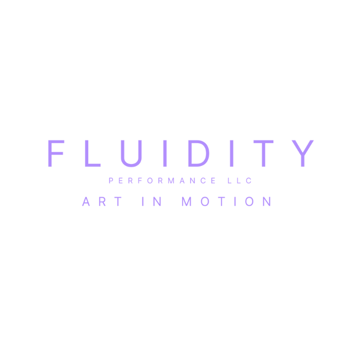 Fluidity Performance LLC written in lavendar