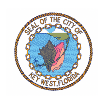 the city of key west seal - water and conch shell